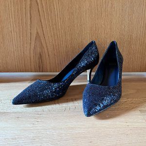 Navy Sparkly kitten heels from White House Black Market